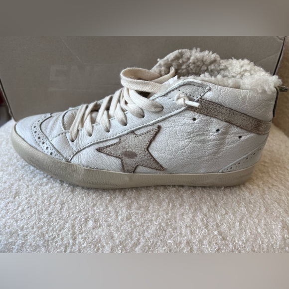 GG GOLDEN GOOSE mid star classic shearling white beige size 37 pre owned - Picture 8 of 16